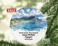 North Island Christmas Ornament Personalized - New Zealand Engaged Married Family Together Couple Travel Honeymoon Engagement Marriage