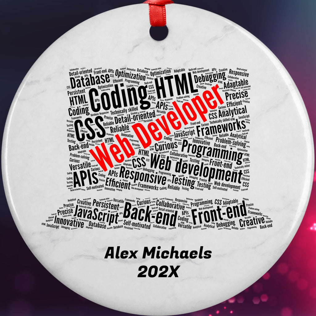Web Developer Personalized Christmas Ornament