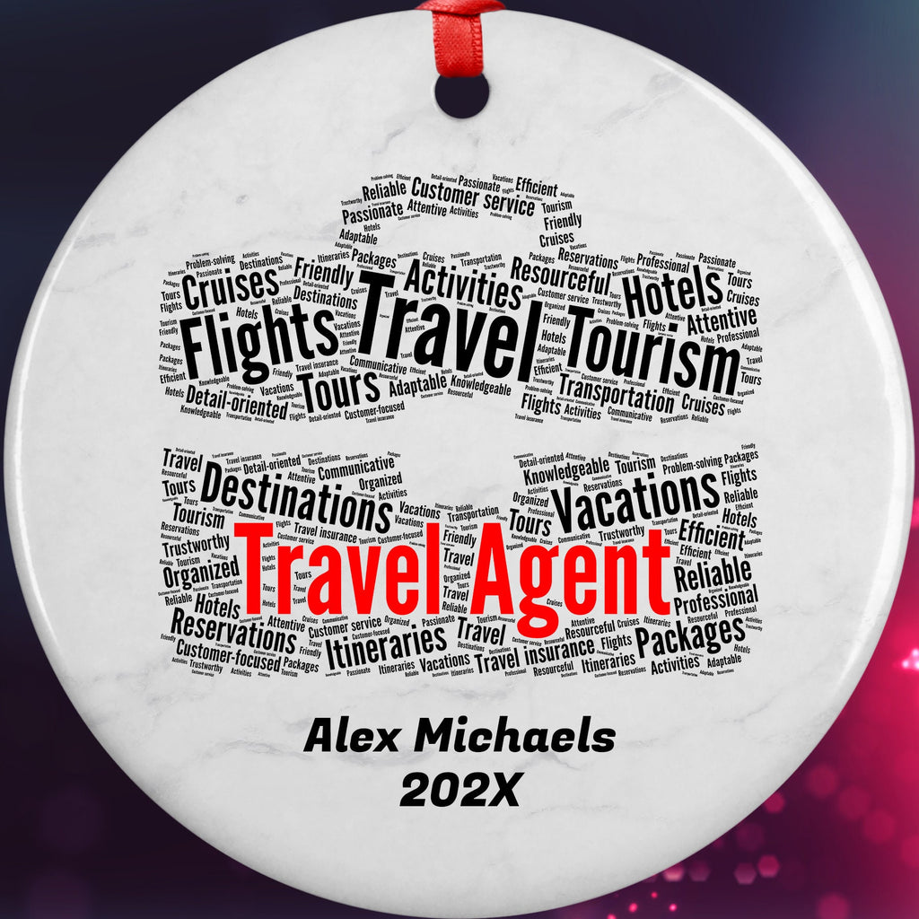 Travel Agent Personalized Christmas Ornament