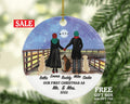 Dog Cat with Married Couple Mr & Mrs Pet Owner Christmas Ornament Personalized Newlywed First Christmas as Mr. and Mrs. Wedding Custom Gift
