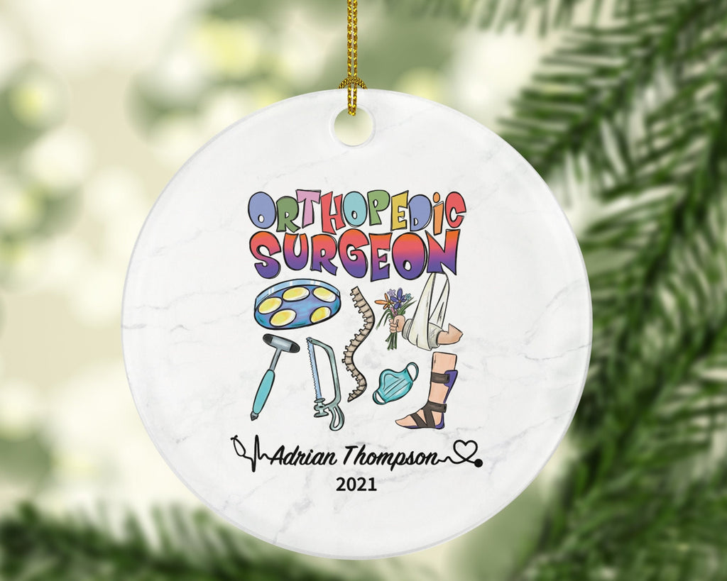 Orthopedic Surgeon Doctor Christmas Ornament Personalized - Orthopedic Surgery - Medical Dr Gift for MD - Custom Name Year