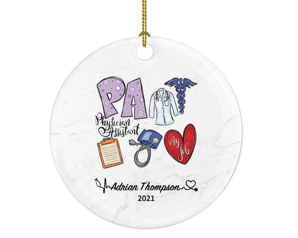 Physician Assistant Christmas Ornament Personalized - PA Gift Health Worker PA School Physician Assistant Graduation Gifts