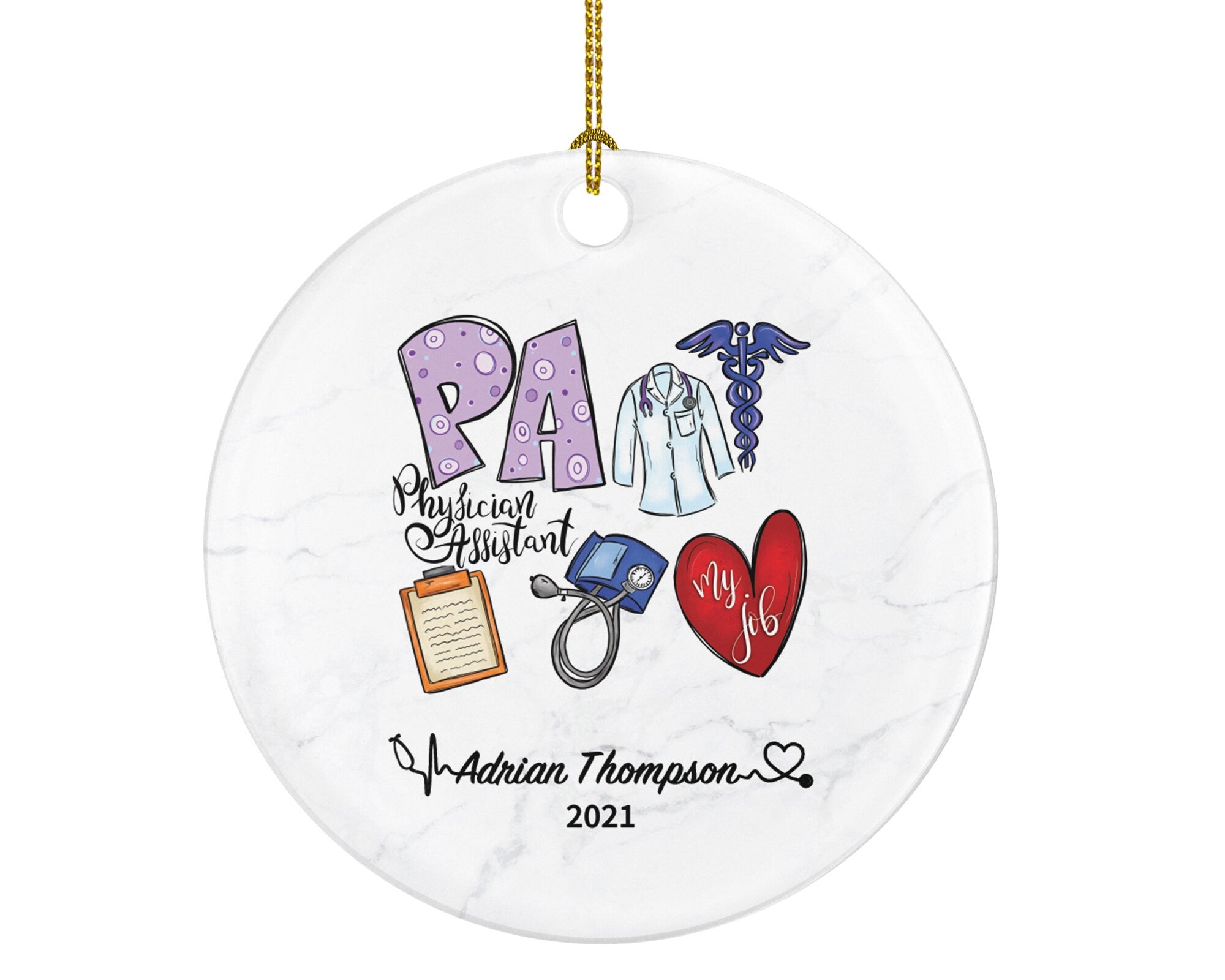 Physician Assistant Christmas Ornament Personalized - PA Gift Health Worker PA School Physician Assistant Graduation Gifts