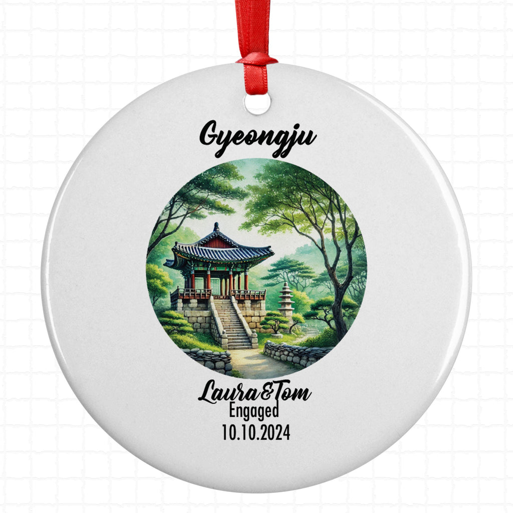 Gyeongju, South Korea, Ornament, Engagement, Married, Travel, Gift for Engaged Couple, Engagement Gift, Trip, Vacation Souvenir