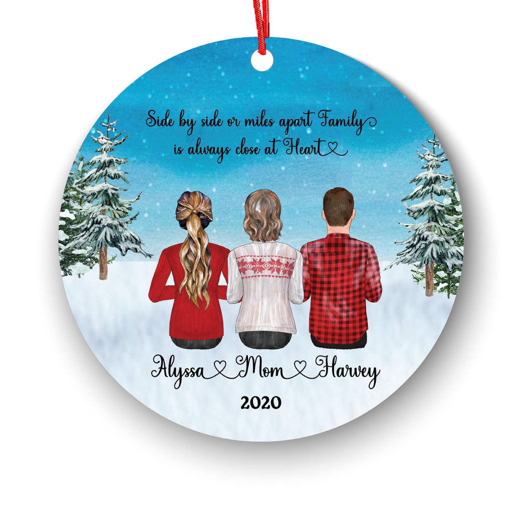 Family Christmas Ornament: Personalized Winter Scene (Ceramic, 3-Inch)