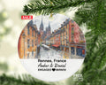 Personalized Rennes France Christmas Ornament, Parc du Thabor, Medieval Architecture, Mr & Mrs Wedding, Engagement, or Honeymoon Keepsake for Couples