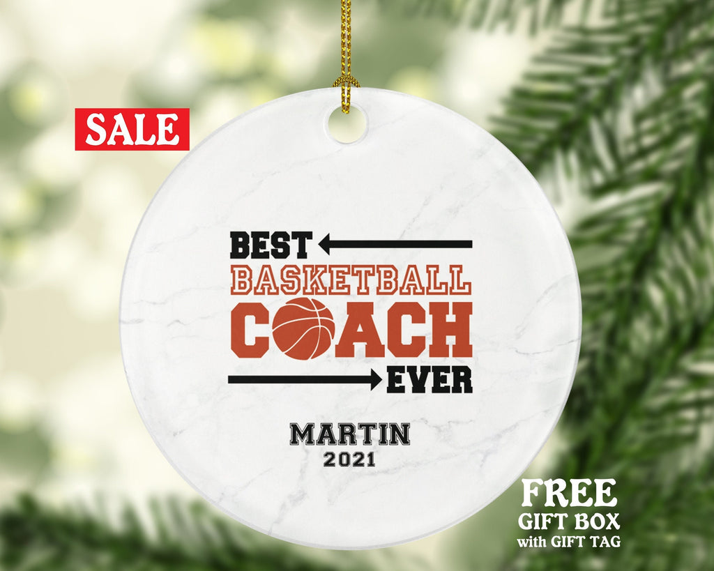 Basketball Coach Christmas Ornament Personalized - Custom Gift for Basketball Team Coach Gamer Sports Hobby Occupation Decorations