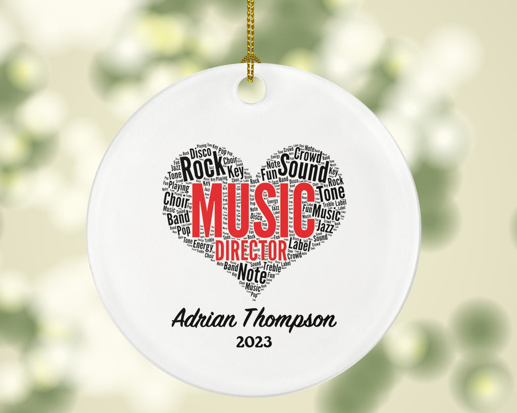 Music Director Christmas Ornament Personalized - Musician Musical Gift for Director - Custom Name Year