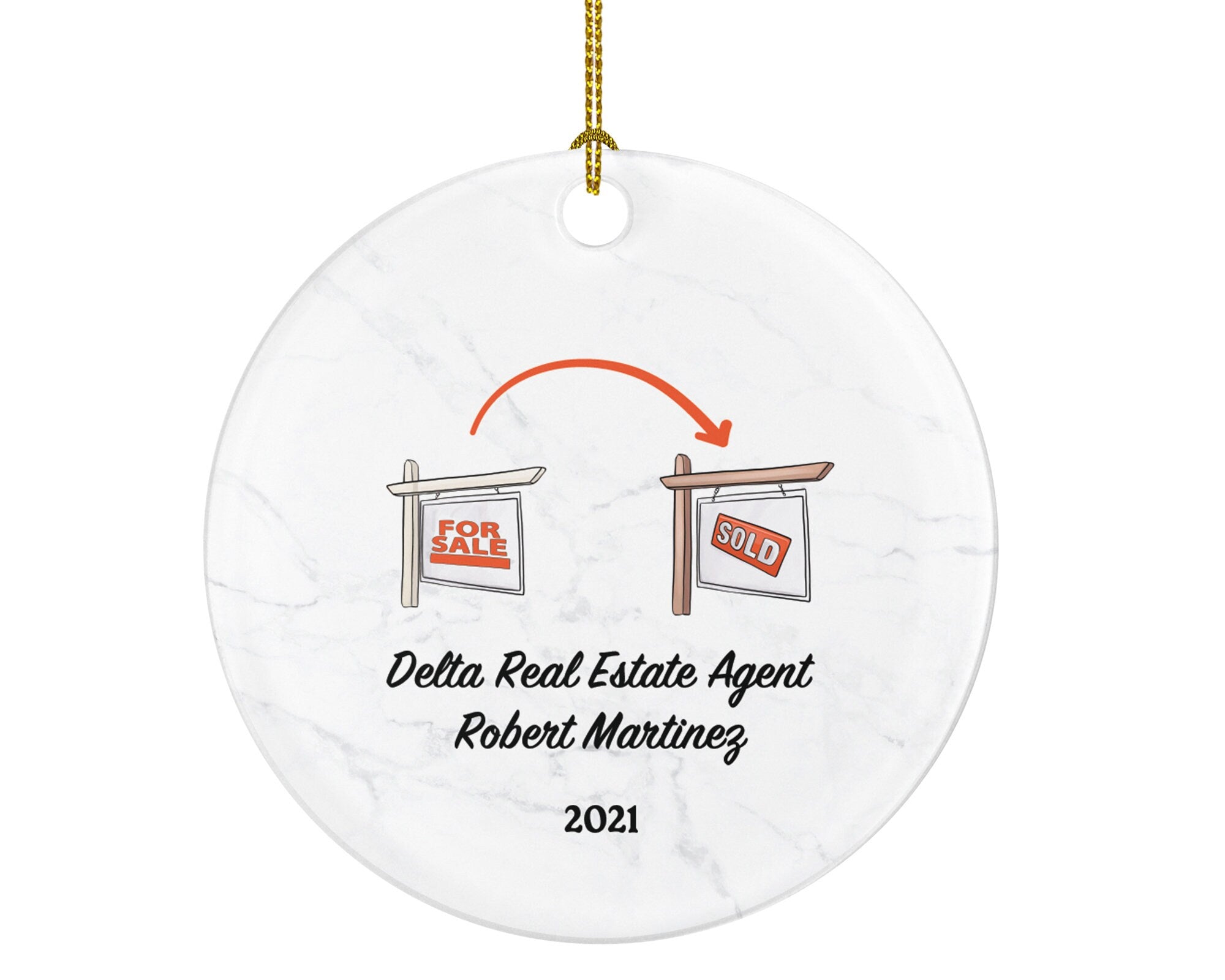 Realtor Real Estate Agent Personalized Ornament - House Broker Personalized Ornament- New Real Estate Seller Christmas Ornament