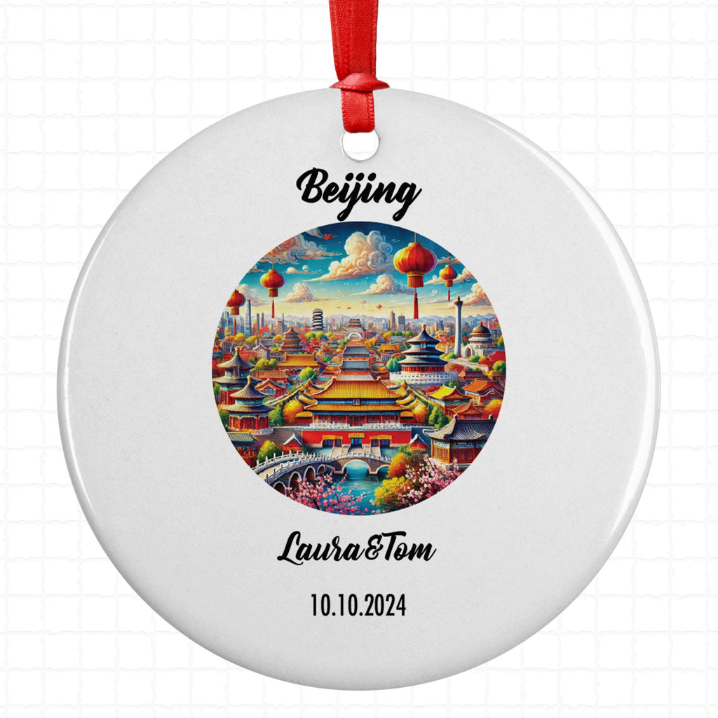 Beijing, Pekin, China Ornament, Engagement, Married, Travel, Gift for Engaged Couple, Engagement Gift, Trip, Vacation Souvenir