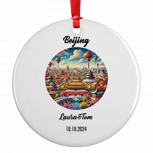 Beijing, Pekin, China Ornament, Engagement, Married, Travel, Gift for Engaged Couple, Engagement Gift, Trip, Vacation Souvenir