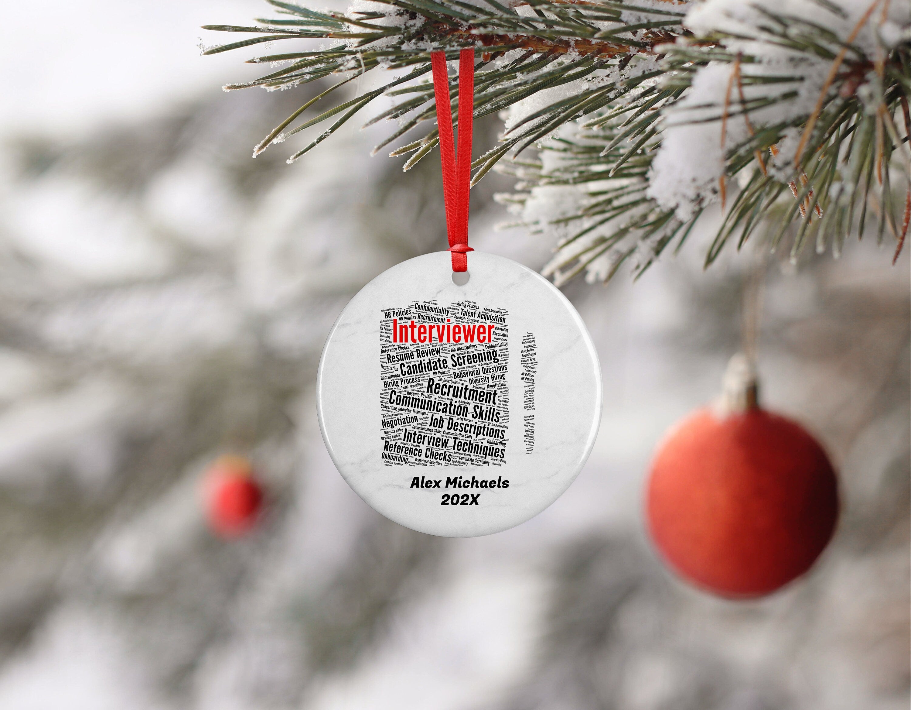 Interviewer Personalized Christmas Ornament