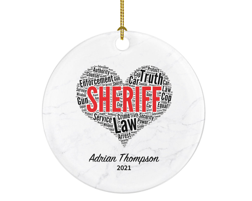 Sheriff Christmas Ornament Personalized - Sheriff Western Gift