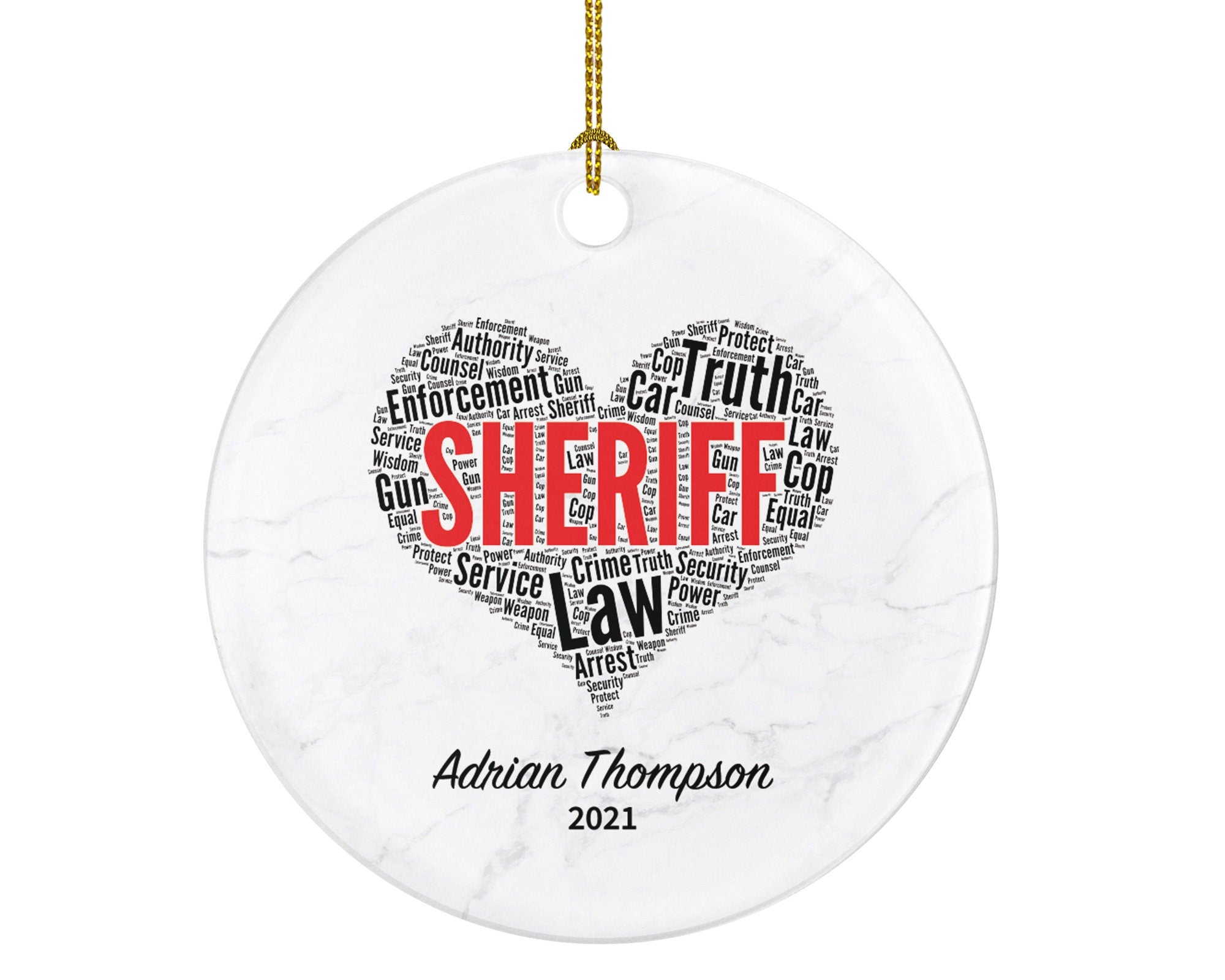 Sheriff Christmas Ornament Personalized - Sheriff Western Gift