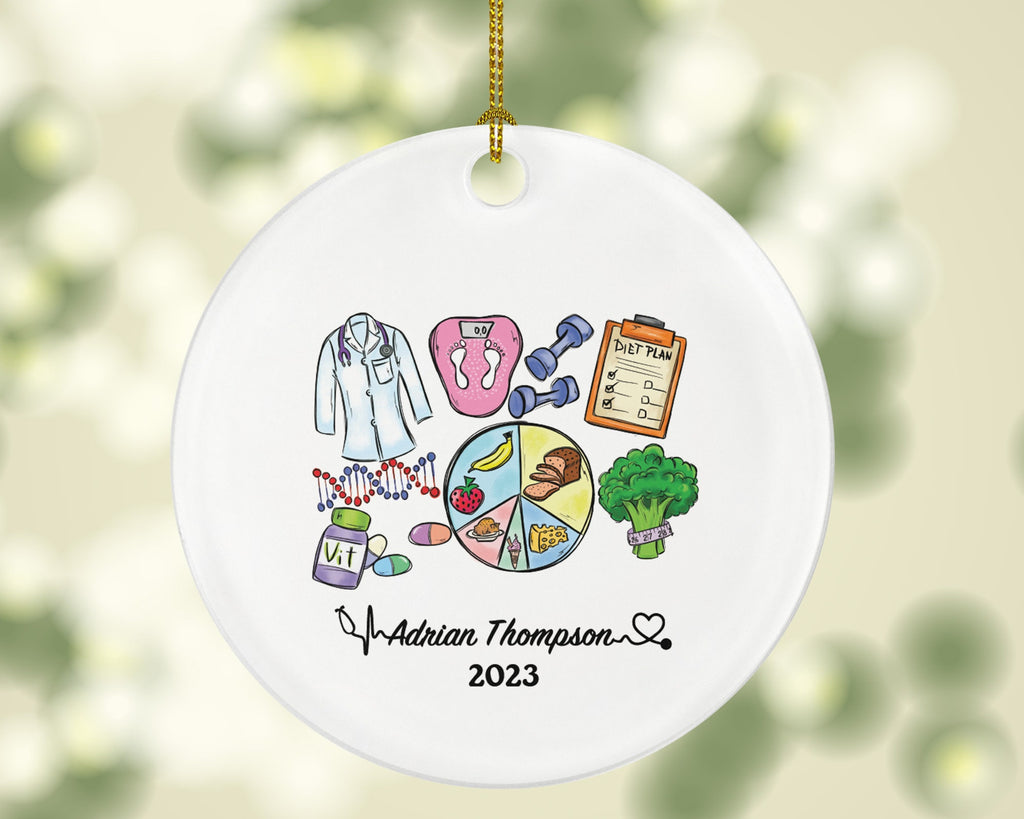 Nutritionist Health Coach Dietitian Christmas Ornament Personalized -  Custom Name Year Gift