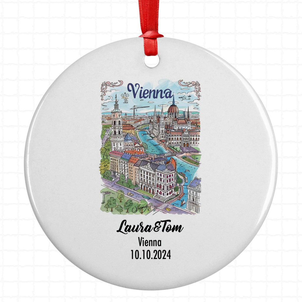 Vienna, Austria, Ornament, Engagement, Married, Travel, Gift for Engaged Couple, Engagement Gift, Trip, Vacation Souvenir
