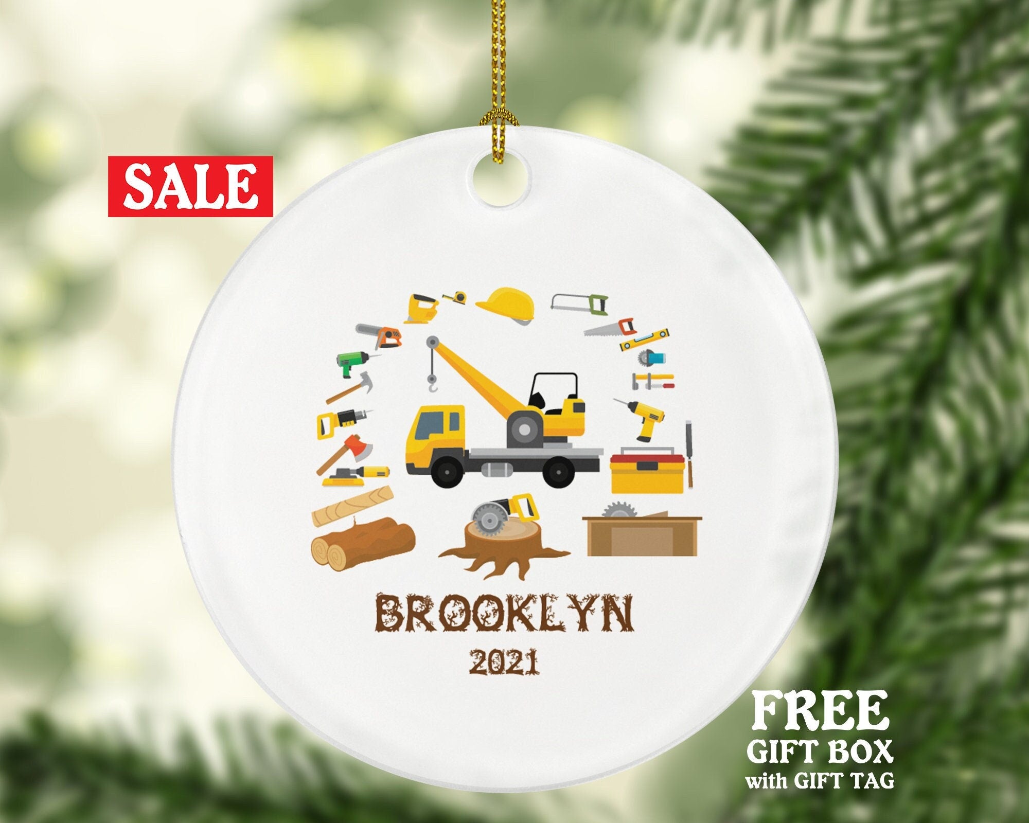 Sawmill Christmas Ornament Personalized - Sawyers Lumber Timber Mill Yard Workers Wood Machinists Processing Handy Man Custom Gift