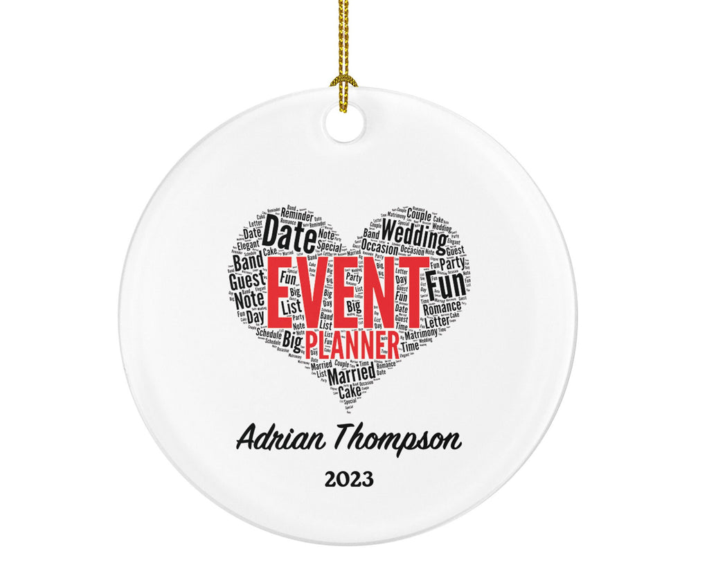 Personalized Event Planner Christmas Ornament - Word Art Gift