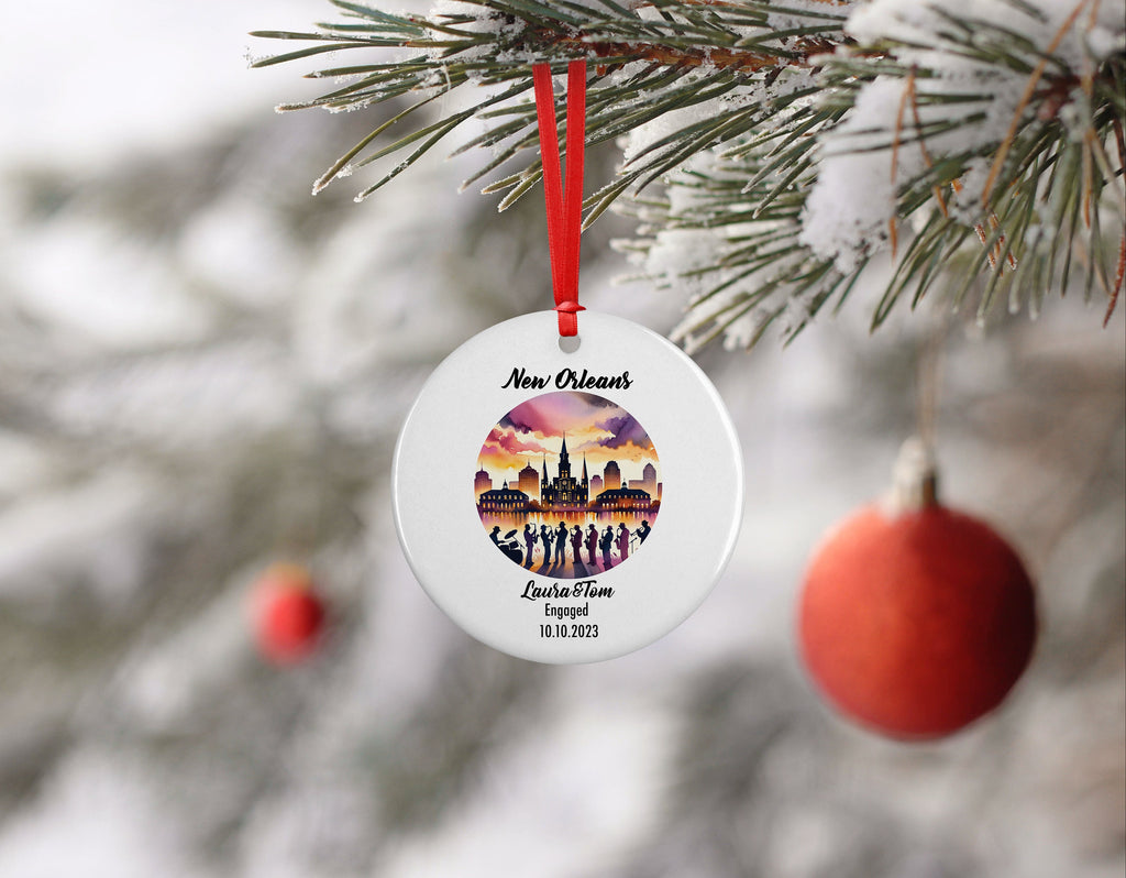 New Orleans Ornament, Engagement, Married, Travel, Gift for Engaged Couple, Engagement Gift, Trip, Vacation Souvenir