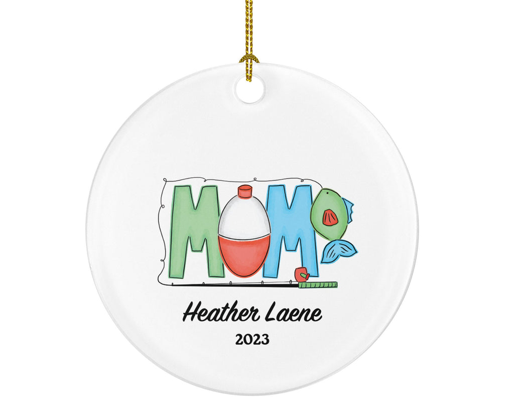 Fisher Mom Christmas Ornament Personalized - Fishing Fisher Fisherman Ornament with Name - Custom Gift for Fisher Mother
