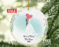 Mr & Mrs Couple Personalized Ornament with Wedding Gown - Just Married Newlywed Custom First Christmas as Mr. and Mrs. Marriage Bride Groom