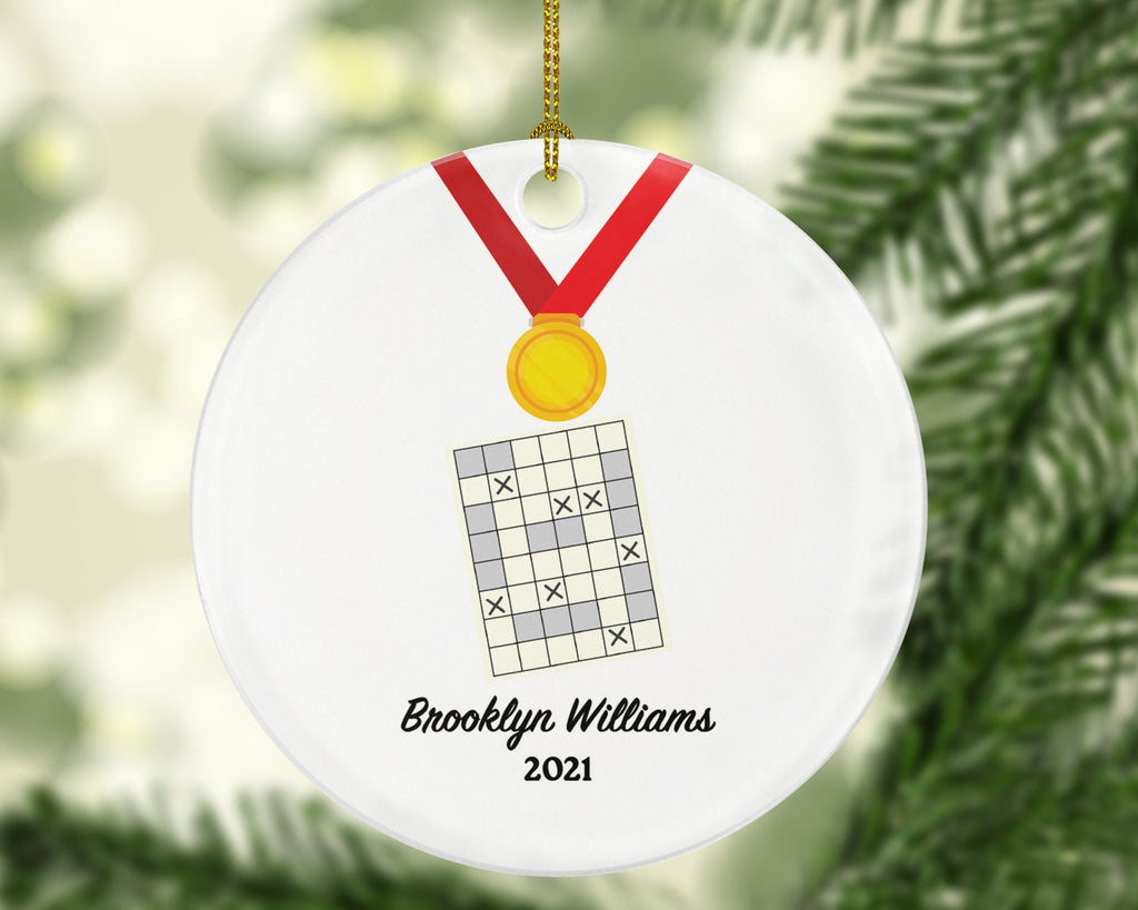 Battleship Player Christmas Custom Ornament, Enthusiast, Board Games Personalized