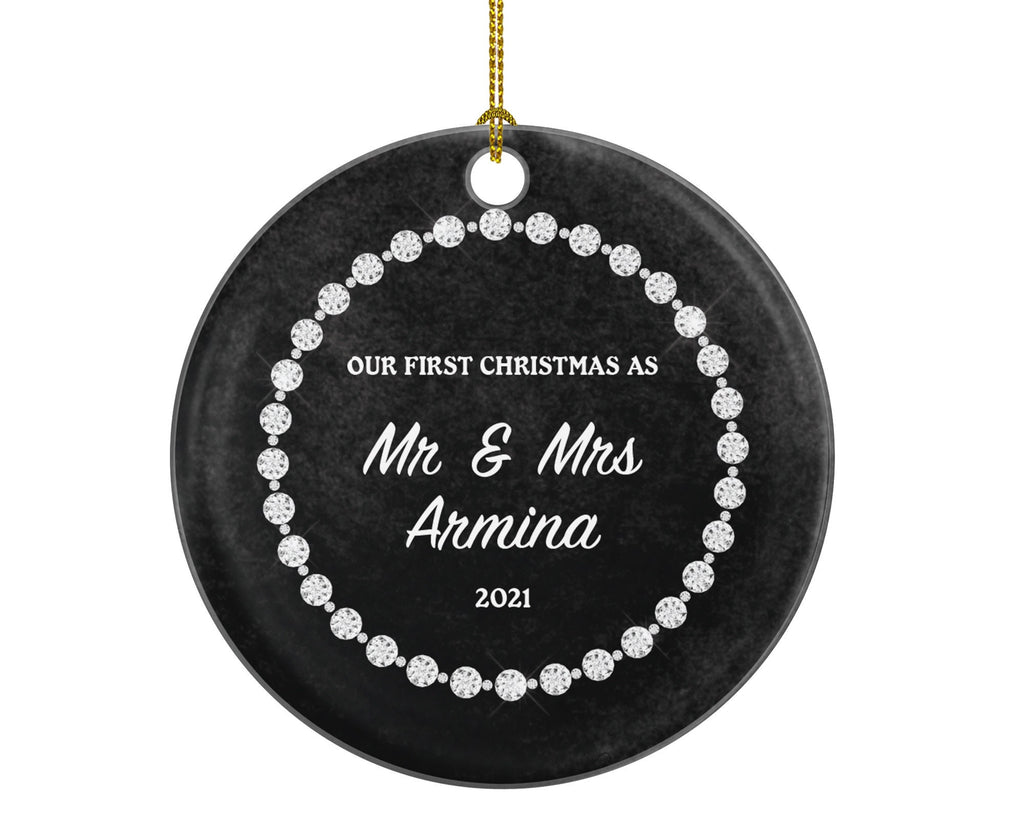 Our First Christmas as Mr & Mrs Married Couple Christmas Ornament Personalized - Newlywed Christmas Couple First Custom Gift