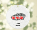 Personalized Ice Hockey Christmas Ornament – Custom Sports Gift – Hockey Puck Ornament – Hockey Player Holiday Keepsake