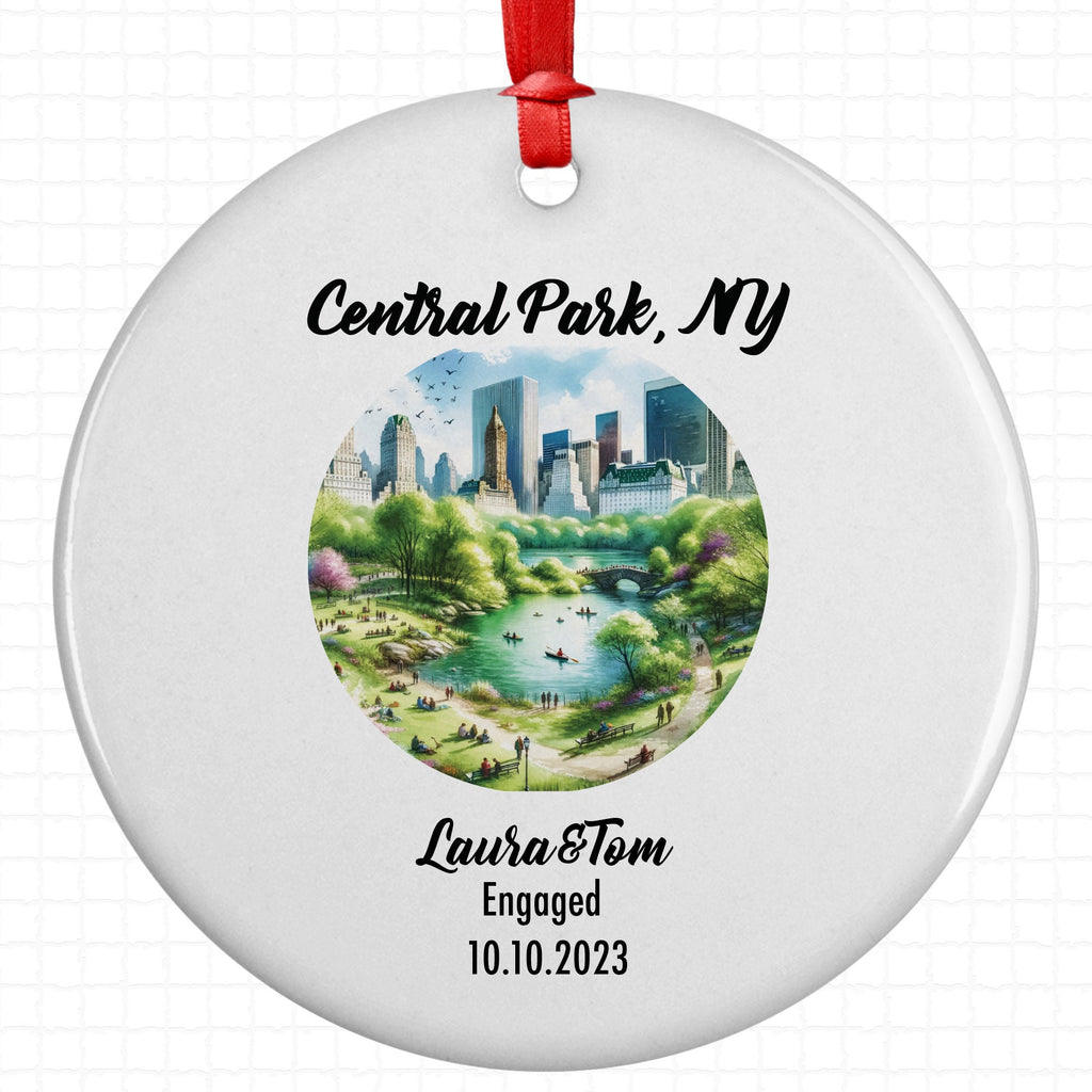 Central Park New York City Ornament, Engagement, Married, Travel, Gift for Engaged Couple, Engagement Gift, Trip, Vacation Souvenir