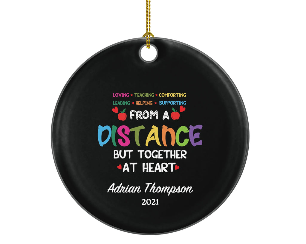Distance Learning Teacher Christmas Ornament Personalized - Virtual Teaching Ornament Dedicated Teacher Gift from Student School