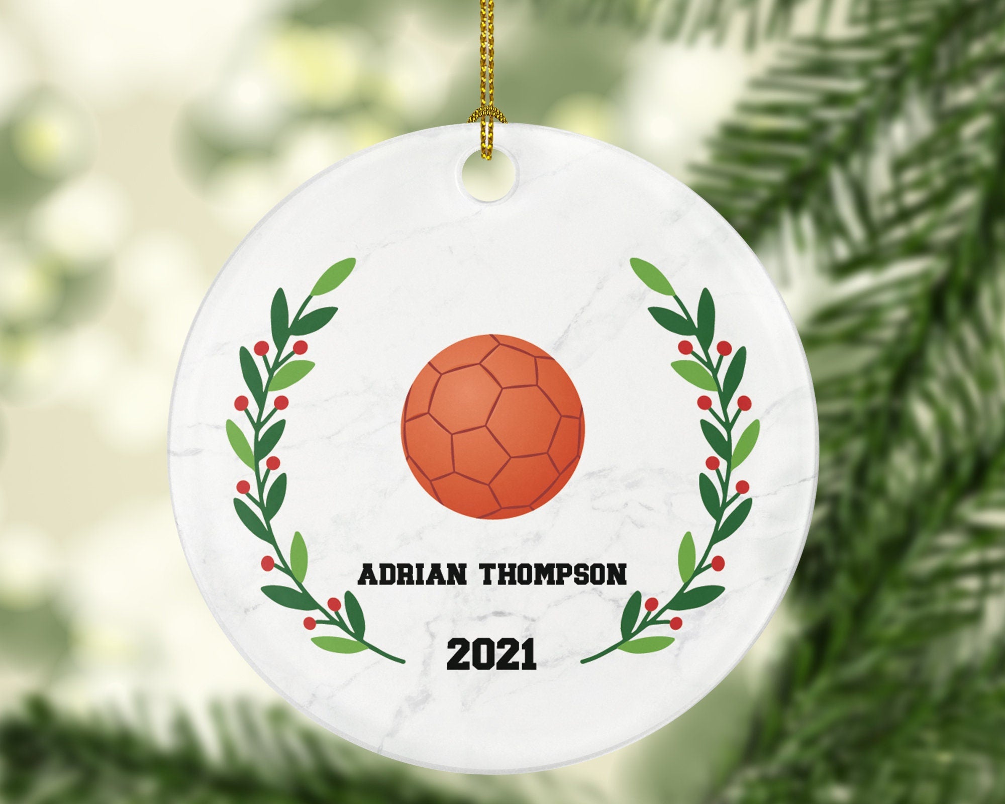 Handball Christmas Ornament Personalized - Gift For Goal Keepers Court Player Custom Sport Ornament