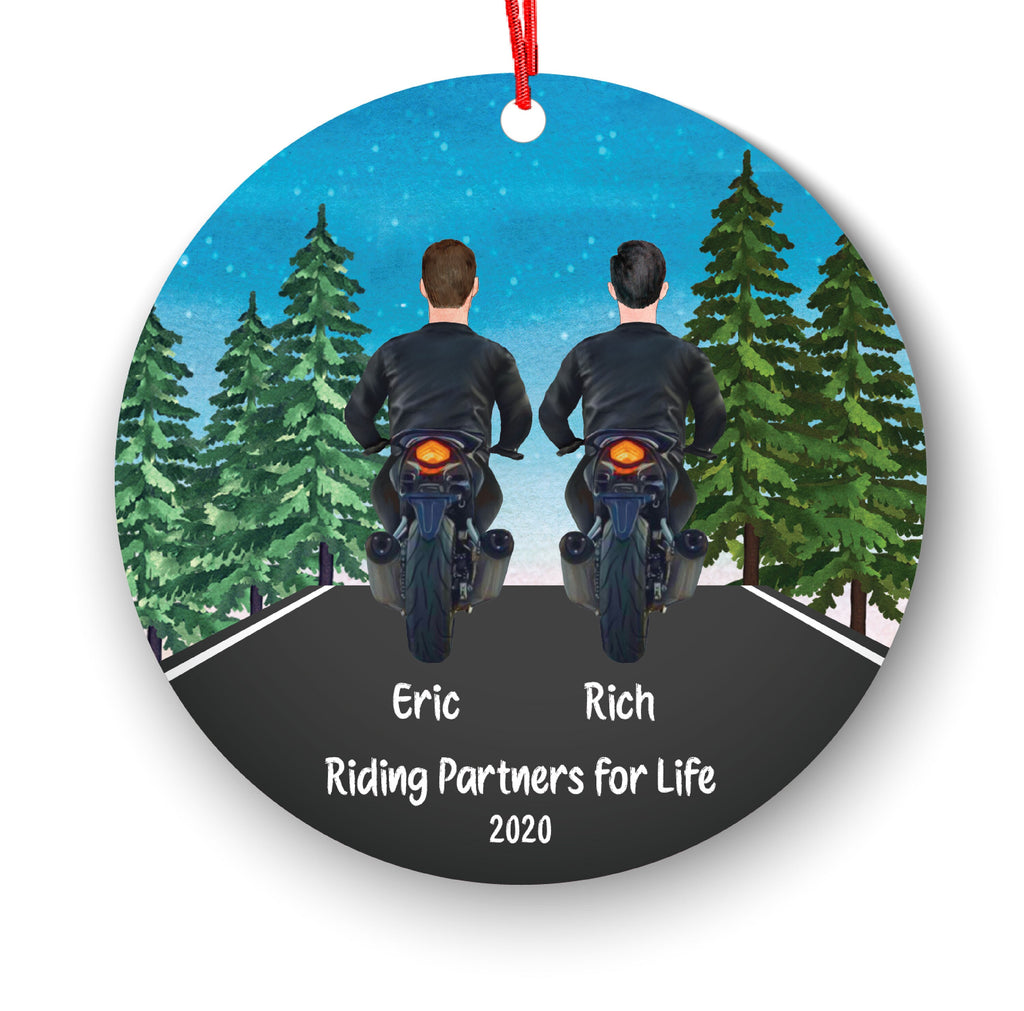 Biker Motorcyclist Personalized Christmas Ornament Motorcycle Rider Boy Male Friends Ride Dirt bike Motocross Best Brothers Bud Buddies
