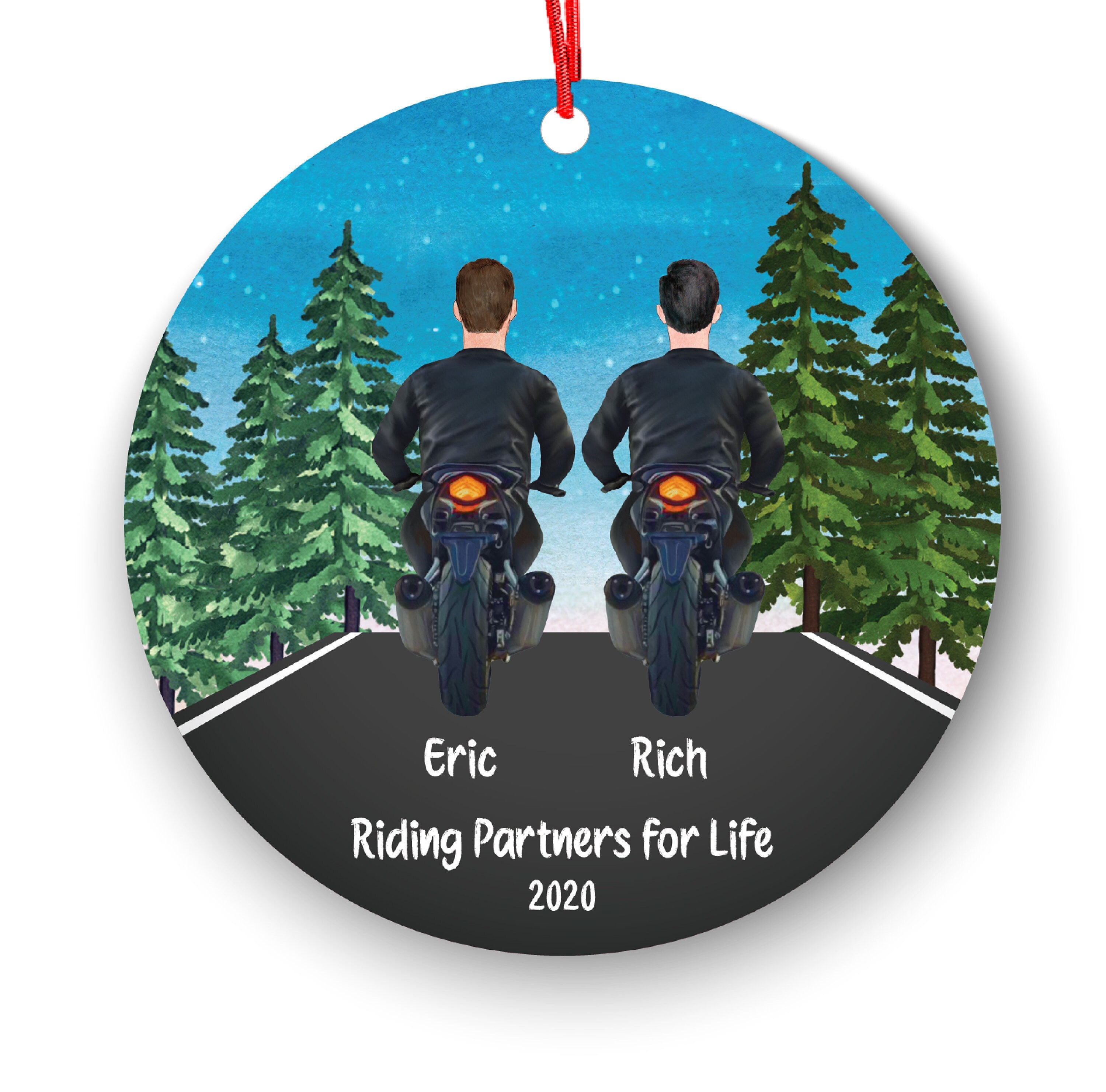 Biker Motorcyclist Personalized Christmas Ornament Motorcycle Rider Boy Male Friends Ride Dirt bike Motocross Best Brothers Bud Buddies