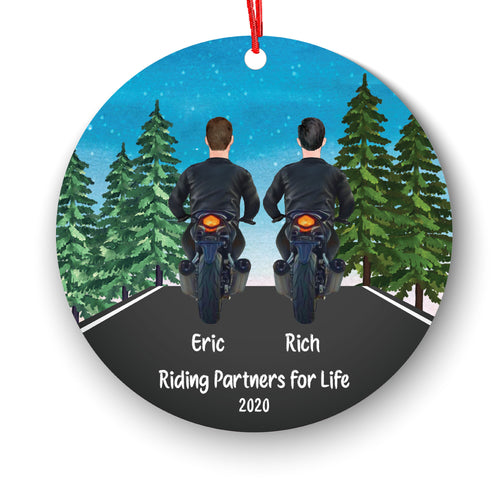 Biker Motorcyclist Personalized Christmas Ornament Motorcycle Rider Boy Male Friends Ride Dirt bike Motocross Best Brothers Bud Buddies