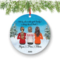 Christmas Ornament: Personalized Mom and Daughter Portrait (Gift Box Included)