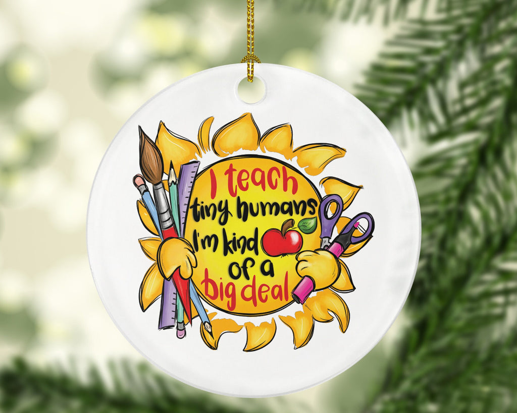 Kindergarten Teacher Ornament - Daycare Preschool Montessori Tiny Humans Teacher Gift  School