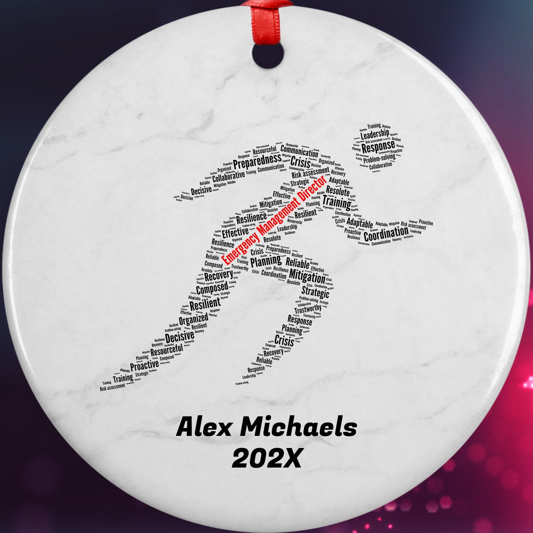 Emergency Management Director Personalized Christmas Ornament