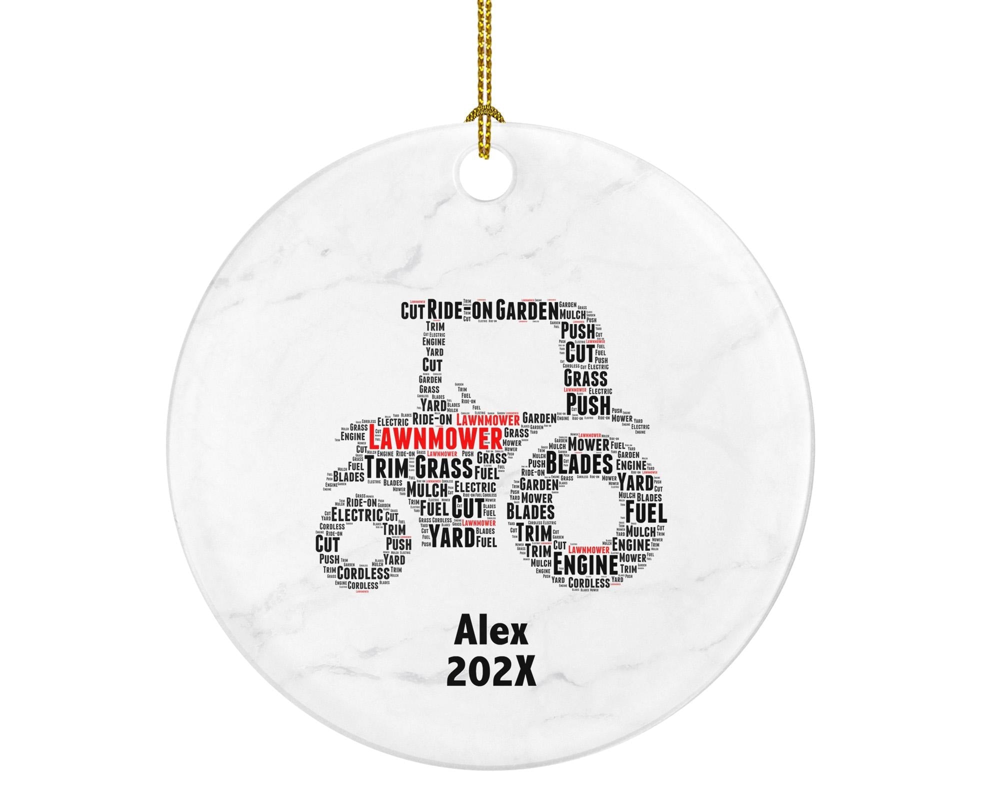 Personalized Lawnmower Christmas Ornament – Custom Gardening Gift – Yard Work Ornament – Landscaping Professional Keepsake