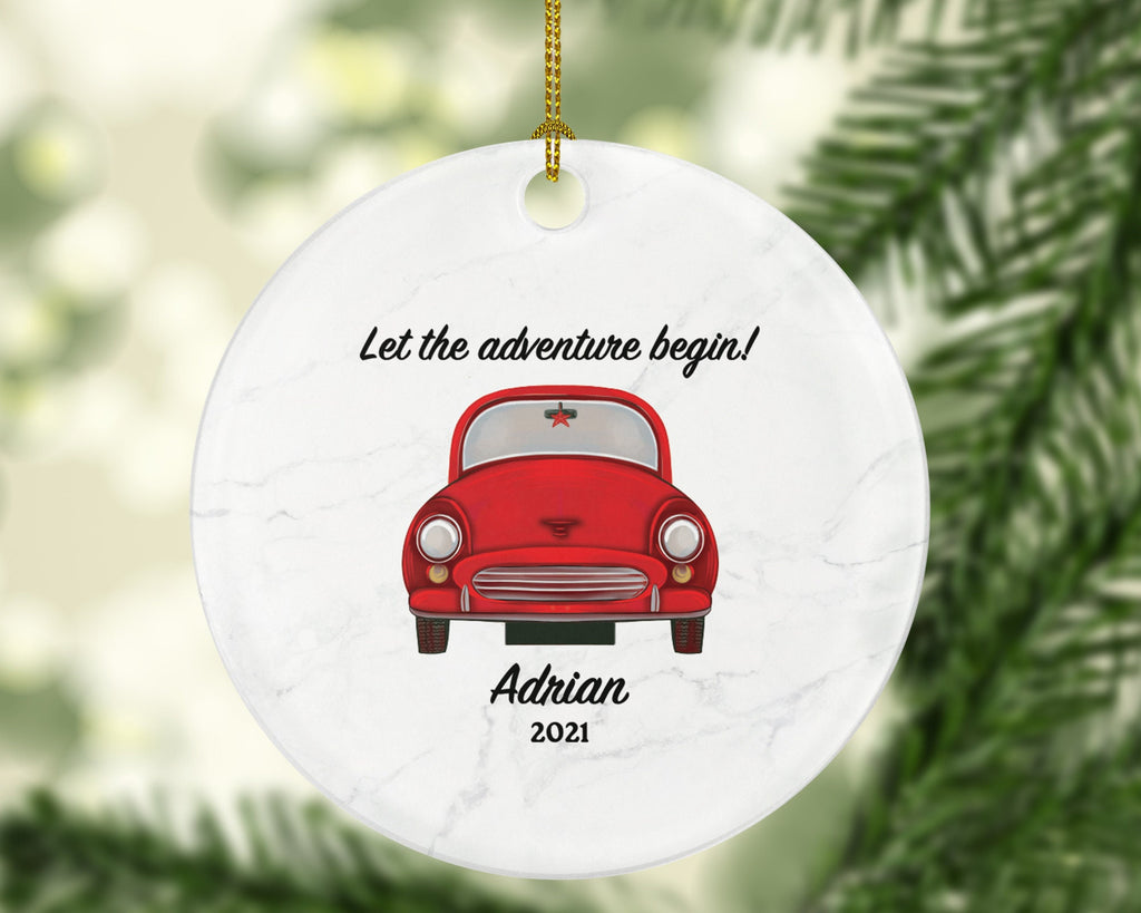 New Driver Christmas Ornament Personalized - Driving Car License Owner Driver's License Plate Custom Gift For Teenage