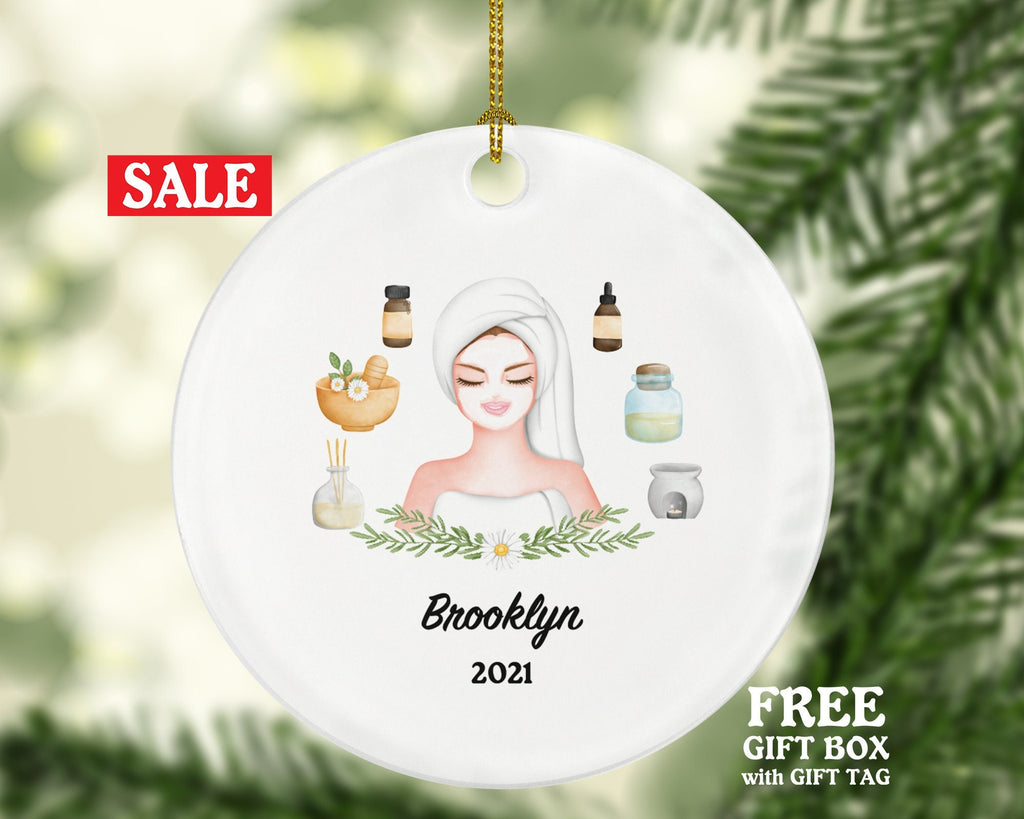 Spa Treatment Christmas Ornament Personalized - Spa Self Skin Care Lover Beauty Salon Owner Worker Massage Therapist Gift - Spa Party Relax