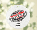 Personalized American Football Christmas Ornament – Custom Sports Gift – Quarterback Touchdown Ornament – Football Player Keepsake