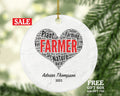 Farmer Christmas Ornament Personalized - Farm Worker Gift - Custom Name Year