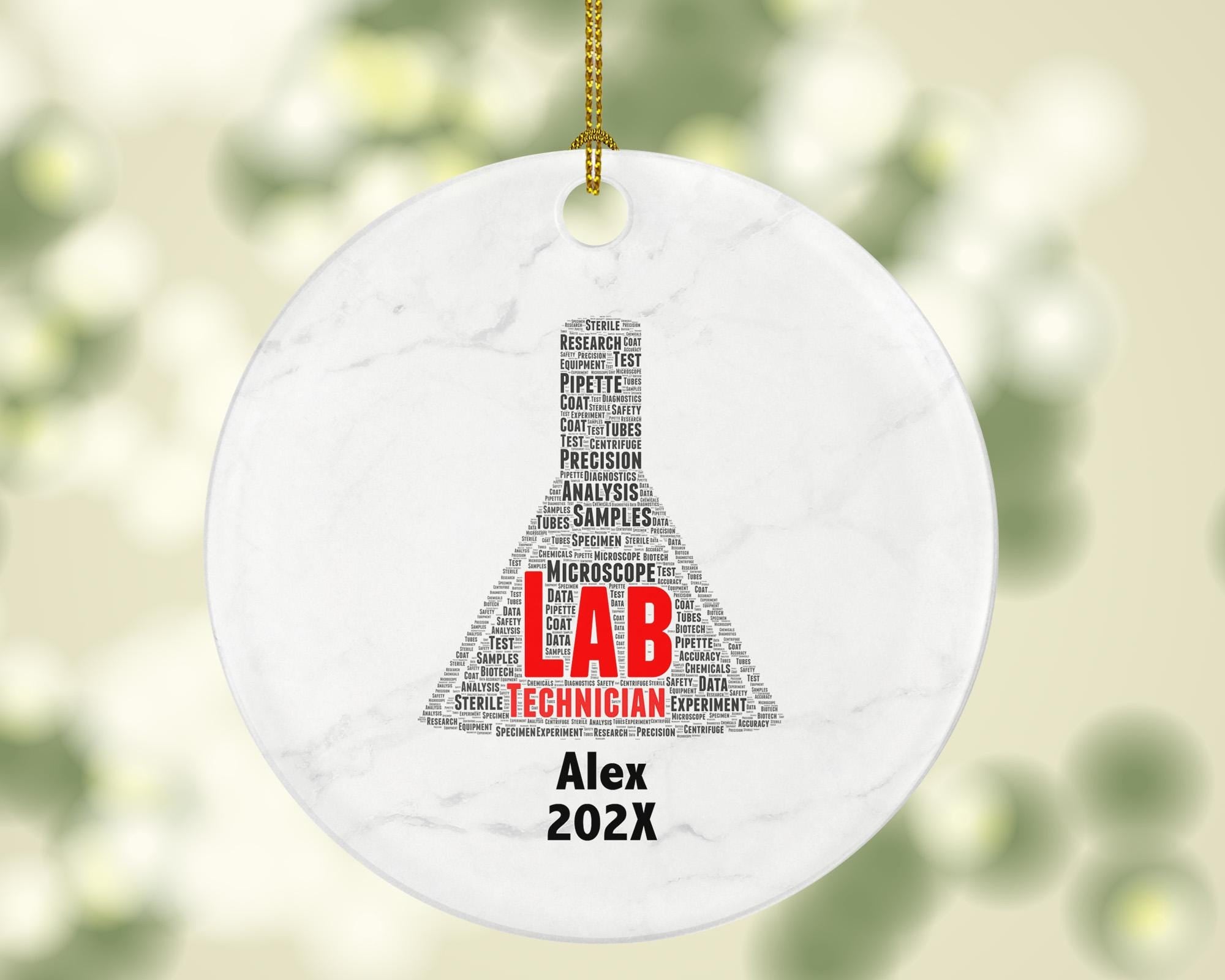 Personalized Lab Technician Christmas Ornament – Custom Science Gift – Laboratory Ornament – Medical Research Professional Keepsake