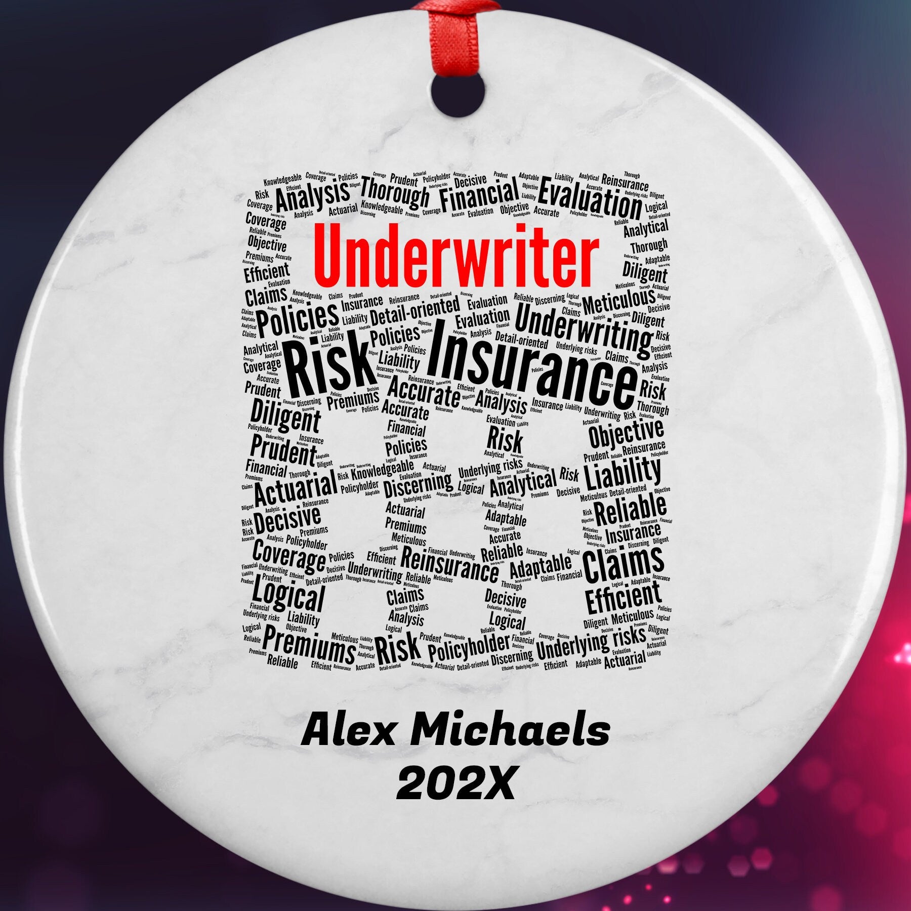Underwriter Personalized Christmas Ornament