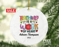 Teacher Professor Ornament Personalized - Custom Gift from Student Appreciation Mr Mrs Teaching is a Work of Heart School Graduation