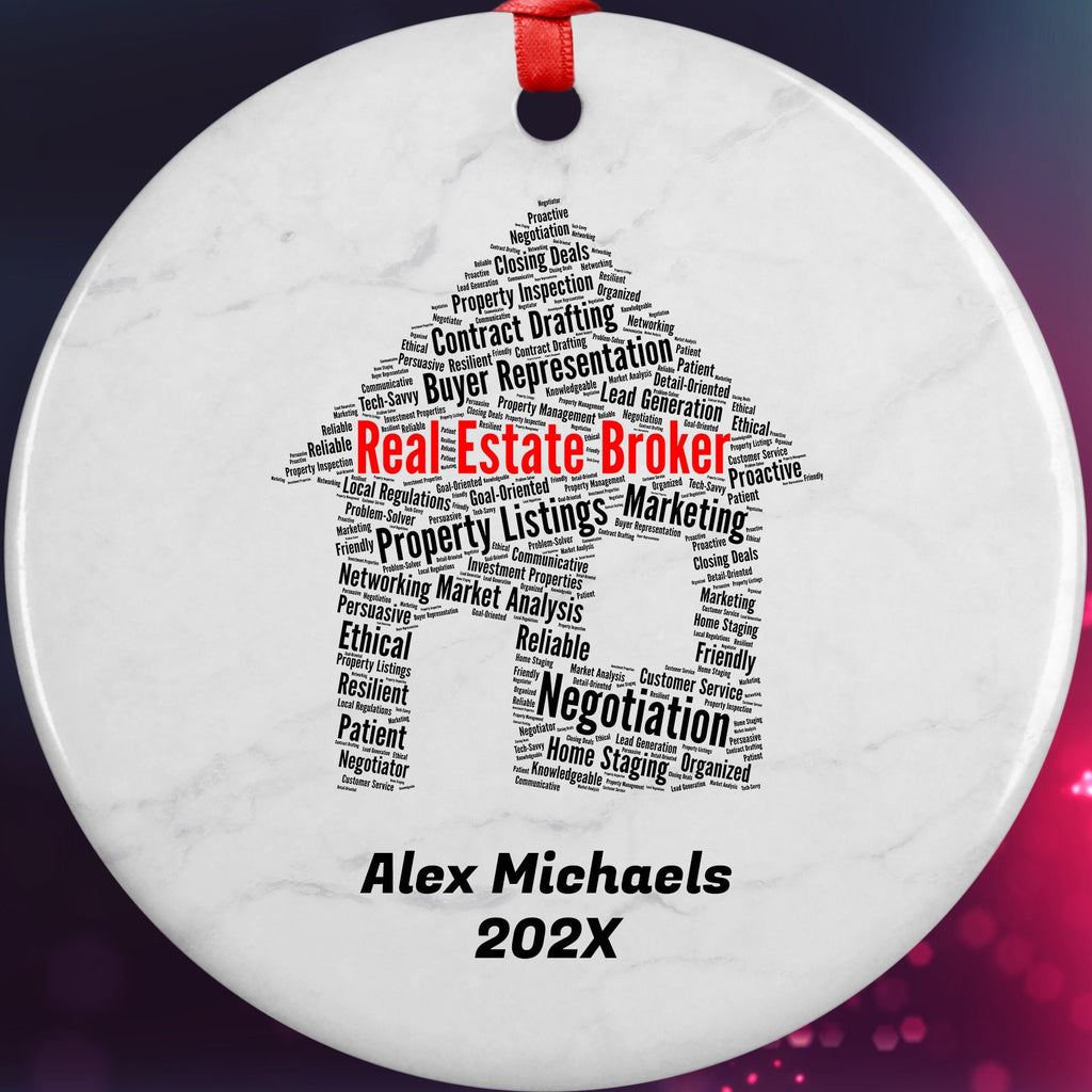 Real Estate Broker Personalized Christmas Ornament