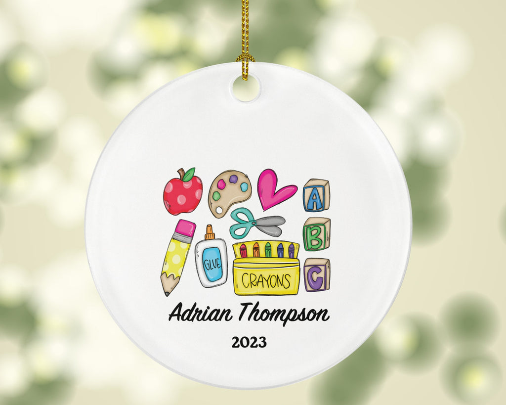 Daycare Teacher Christmas Tree Ornament Personalized - Custom  Best Daycare Montessori Teacher Child Care Babysitter Big Sister Gift, #1