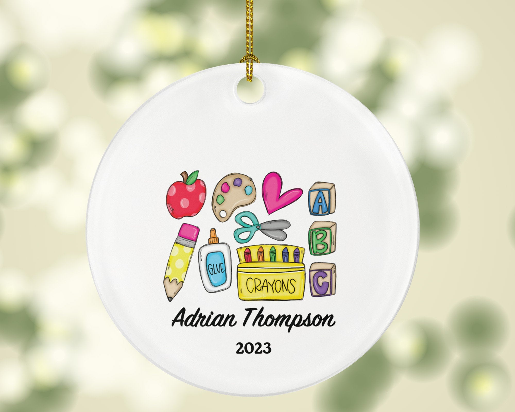 Daycare Teacher Christmas Tree Ornament Personalized - Custom  Best Daycare Montessori Teacher Child Care Babysitter Big Sister Gift, #1