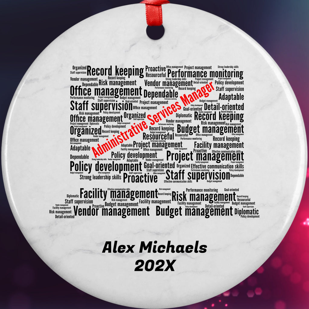 Administrative Services Manager Personalized Christmas Ornament