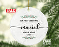 First Christmas Married Christmas Ornament Personalized - Newlywed Wedding Couple First Gift